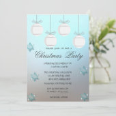 クリスマスボール 青い 企業のクリスマスパーティー 招待状 (スタンド正面)