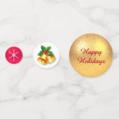 クリスマスボール、鳥と可愛い小妖精や小人 コンフェッティ (正面)