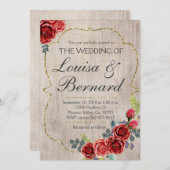 クリスマスボ素朴ーホウィンターウェディング招待状 招待状 (正面/裏面)