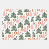 クリスマスボ素朴ーホパターンギフトラップ ラッピングペーパーシート (正面)