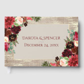 クリスマスボ素朴ーホフローラブルゴーニュ金ゴールドバーラップ ゲストブック (正面)