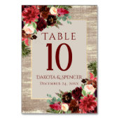 クリスマスボ素朴ーホフローラブルゴーニュ金ゴールドバーラップ テーブルナンバー (裏面)