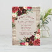 クリスマスボ素朴ーホブルゴーニュ金ゴールドブライダルシャワー 招待状 (スタンド正面)