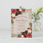 クリスマスボ素朴ーホブルゴーニュ金ゴールドブライダルシャワー 招待状 (スタンド正面)