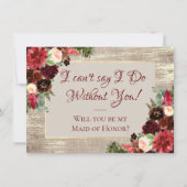 クリスマスボ素朴ーホブルゴーニュ金ゴールドブライダルパーティ 招待状 (正面)