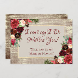 クリスマスボ素朴ーホブルゴーニュ金ゴールドブライダルパーティ 招待状