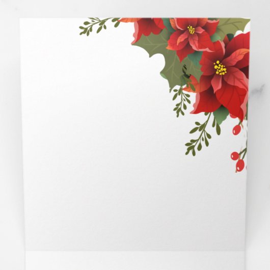 クリスマスポアセ結婚ティア 三つ折りカード (内部最初)