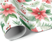 クリスマスポインセタス ラッピングペーパー (ロールコーナー)