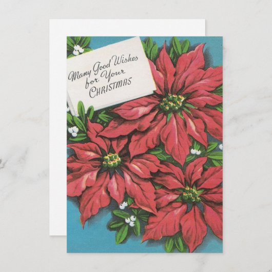 クリスマスポインセチアお願い花 シーズンカード (正面/裏面)