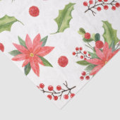 クリスマスポインセチアとベリーのフェスティバルパターン 薄葉紙 (詳細)