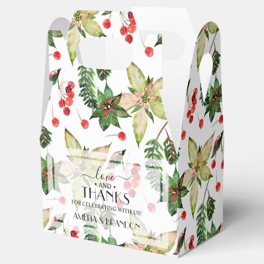 クリスマスポインセチアとベリー フェイバーボックス (オープン)