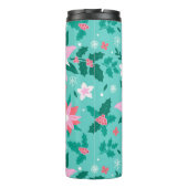 クリスマスポインセチアとホリーパターン タンブラー (裏面)