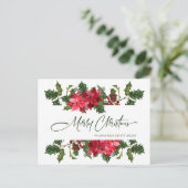 クリスマスポインセチアのミストレ企業のート シーズンポストカード (スタンド正面)