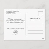 クリスマスポインセチアのミストレ企業のート シーズンポストカード (裏面)