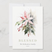 クリスマスポインセチアの果実の賛美葉 シーズンカード (正面)