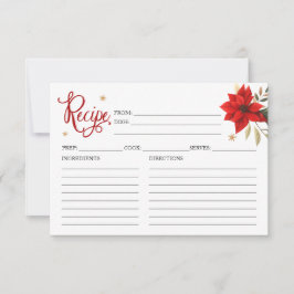 クリスマスポインセチアの結婚レシピカード