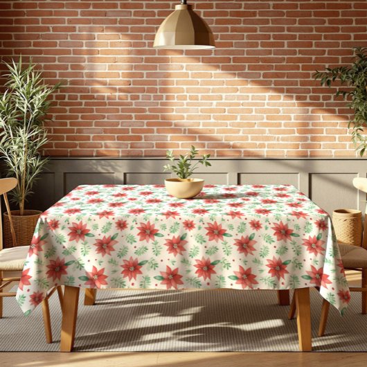 クリスマスポインセチアの花 - キッチンインテリア テーブルクロス
