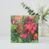 クリスマスポインセチアオリジナルウォーター絵を描カラー カード (スタンド正面)