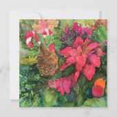 クリスマスポインセチアオリジナルウォーター絵を描カラー カード (正面)