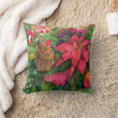 クリスマスポインセチアオリジナルウォーター絵を描カラー クッション (ブランケット)