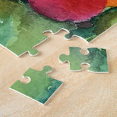 クリスマスポインセチアオリジナルウォーター絵を描カラー ジグソーパズル (側面)