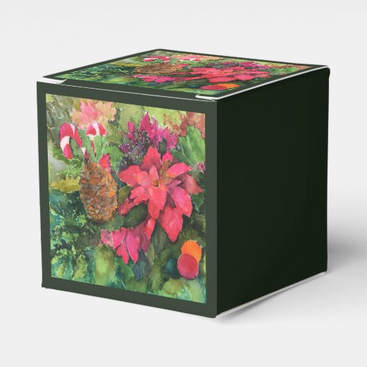 クリスマスポインセチアオリジナルウォーター絵を描カラー フェイバーボックス (正面サイド)