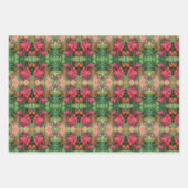 クリスマスポインセチアオリジナルウォーター絵を描カラー ラッピングペーパーシート (正面)