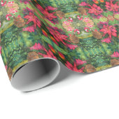 クリスマスポインセチアオリジナルウォーター絵を描カラー ラッピングペーパー (ロールコーナー)