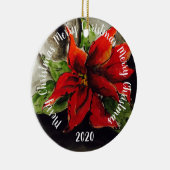 クリスマスポインセチアオーナメント セラミックオーナメント (右)