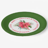 クリスマスポインセチアカスタムブーケ文字 ペーパープレート (アングル)