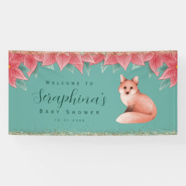 クリスマスポインセチアキツネ金ゴールドキラベビーシャワー 横断幕