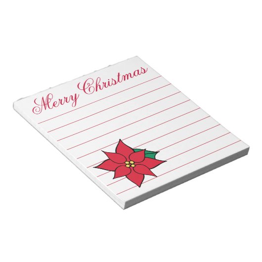 クリスマスポインセチアショッピング食料品ノートブックギフト ノートパッド (アングル)