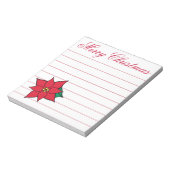 クリスマスポインセチアショッピング食料品ノートブックギフト ノートパッド (回転)