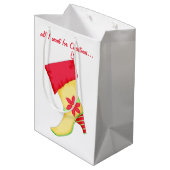 クリスマスポインセチアストッキング ミディアムペーパーバッグ (裏面アングル)