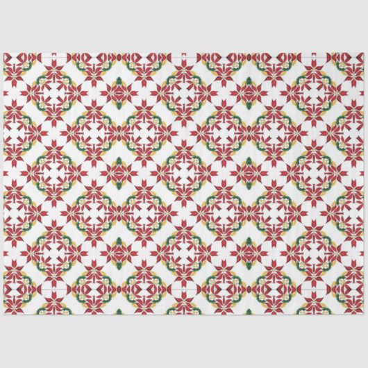 クリスマスポインセチアティッシュペーパー 薄葉紙 (正面)