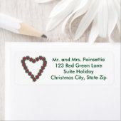 クリスマスポインセチアハートホリデー住所 シール (インサイチュ)