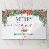 クリスマスポインセチアパーティー紙ランチョンマット ペーパーパッド (折り畳み)