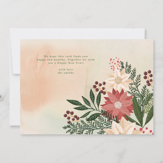 クリスマスポインセチアフェスティバル写真Photo Happiest シーズンカード (裏面)