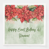クリスマスポインセチアフローラパーティーナプキンス (正面)
