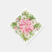 クリスマスポインセチアフローラホリデイ スタンダードカクテルナプキン (角)