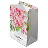 クリスマスポインセチアフローラホリデイ ミディアムペーパーバッグ