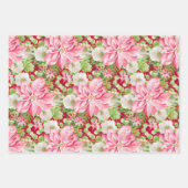 クリスマスポインセチアフローラホリデイ ラッピングペーパーシート (正面2)