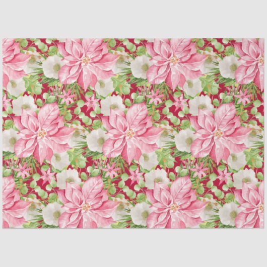 クリスマスポインセチアフローラホリデイ 薄葉紙 (正面)