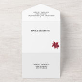 クリスマスポインセチアフローラホリデーウィンター オールインワン招待状 (外側)