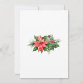 クリスマスポインセチアフローラホリデーブライダルシャワー 招待状 (裏面)