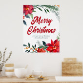 クリスマスポインセチアフローラ会社ホリデーパーティー ポスター (キッチン)