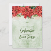 クリスマスポインセチアフローラ確認 招待状 (正面)