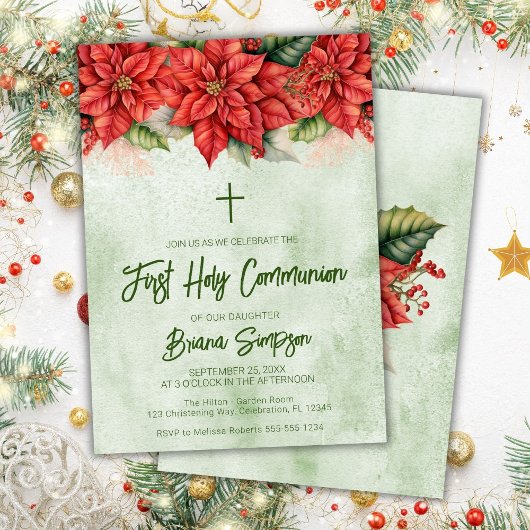 クリスマスポインセチアフローラ第一聖餐式 招待状