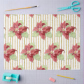 クリスマスポインセチアフローラ金ゴールドストライプグリッター 薄葉紙 (クラフト)