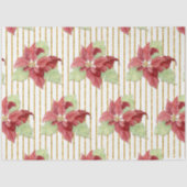 クリスマスポインセチアフローラ金ゴールドストライプグリッター 薄葉紙 (正面)